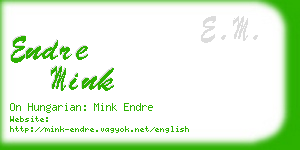 endre mink business card